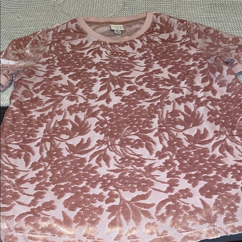 Light pink floral pattern blouse